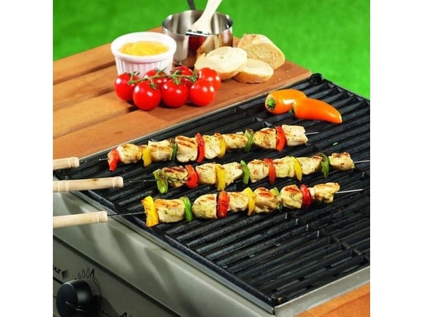 BBQ grillspyd, spyd i stål til kebab, grilltilbehør, 4 stk, 38,5 cm