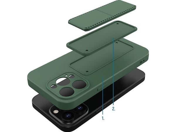 Wozinsky Wozinsky Kickstand-veske Fleksibelt silikondeksel med stativ for iPhone 13 mini rosa