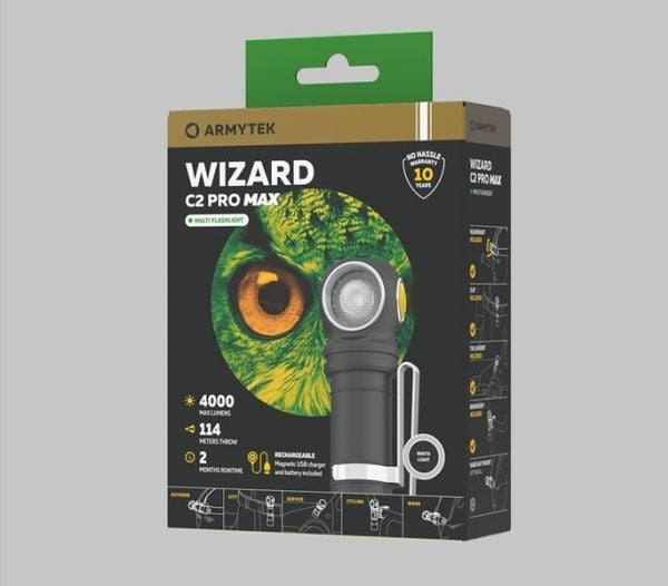 ArmyTek Wizard C2 Pro Max Magnet White F06701C LED (RGB) ficklampa m. magnetfäste batteridriven 3720 lm 1440 h 79 g