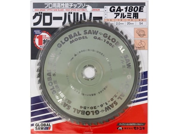 GLOBAL SAW Cirkelsågblad för kapning av aluminium GLOBAL SAW 180 x 2,0/1,6 x 20mm / 54z CERMET