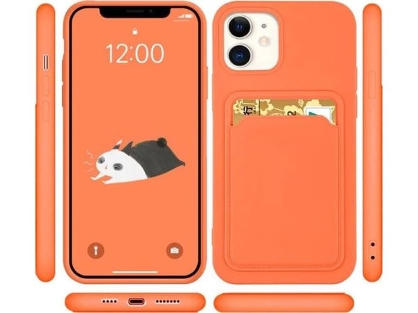 Kortetui i silikon lommeboketui med kortplass/dokumenter til Samsung Galaxy A22 4G - Sort