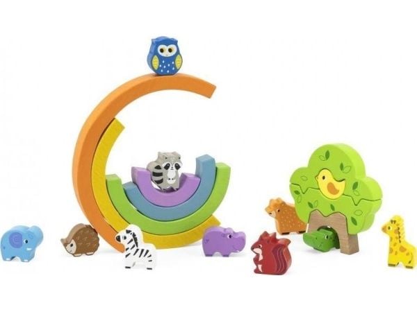 Viga Toys i tre regnbue puslespill klosser kreative Montessori