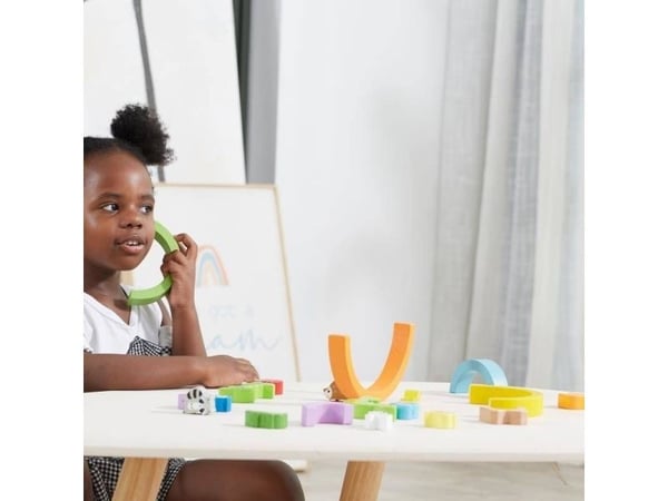Viga Toys i tre regnbue puslespill klosser kreative Montessori