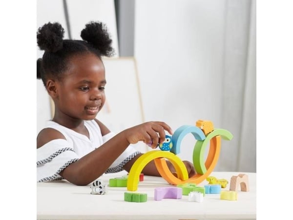 Viga Toys i tre regnbue puslespill klosser kreative Montessori