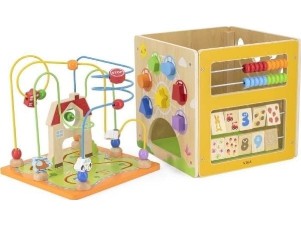 Viga 44591 pedagogisk kub 5-i-1 med rymdmaze