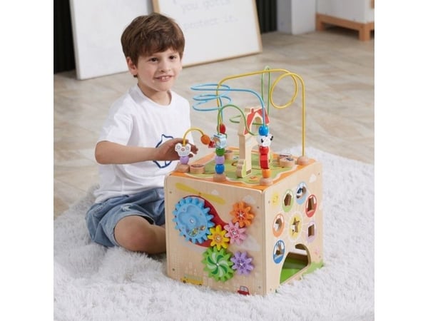 Viga 44591 pedagogisk kub 5-i-1 med rymdmaze