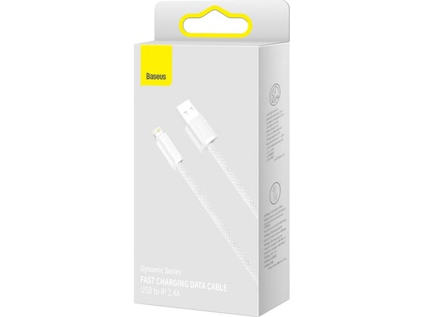 Baseus Dynamic, 1,2 m, Lightning, USB A, Hanstik, Hanstik, Hvid