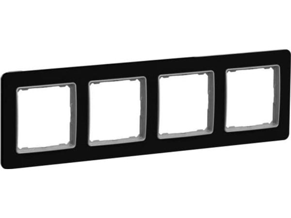 Schneider Electric Sedna Elements ram 4-fack, svart glas