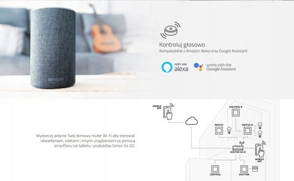 Kontakt-Simon Simon 54 GO tryckknappskontroller – 30 åtgärder för att styra andra styrenheter via smartphone WiFi 230V (modul) matt svart DEK