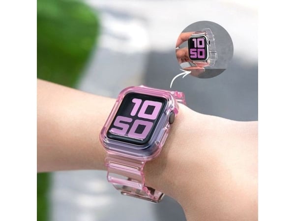 Silikon bånd stropp armbåndsdeksel med gel for Apple Watch 40 mm - gul