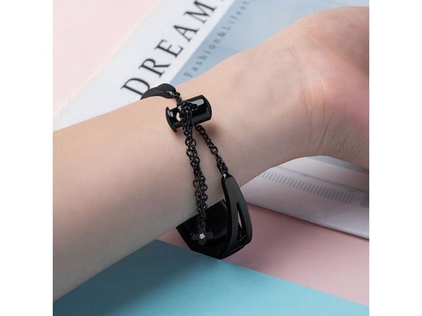 Hurtel utbytbart metallarmband/länkkedja till Xiaomi Mi Band 6/5/4/3, svart
