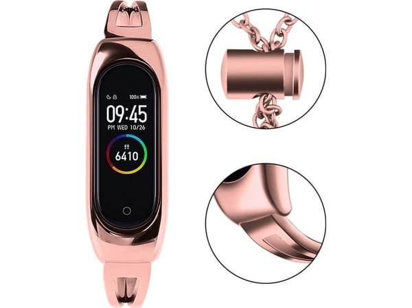 Hurtel metallersättningsarmband till Xiaomi Mi Band 6/5/4/3 rosa