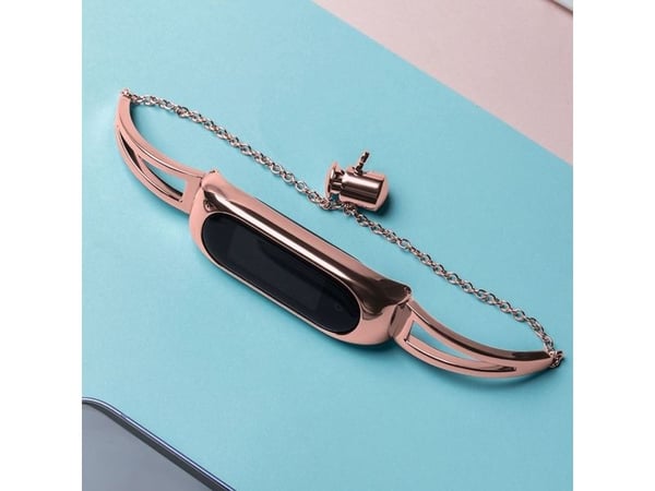 Hurtel metallersättningsarmband till Xiaomi Mi Band 6/5/4/3 rosa