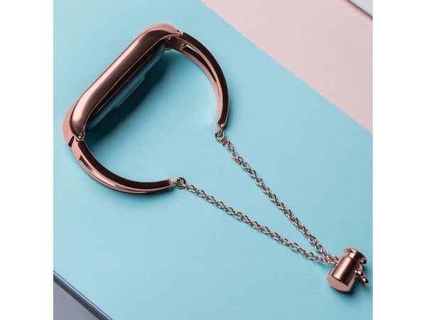 Hurtel metallersättningsarmband till Xiaomi Mi Band 6/5/4/3 rosa