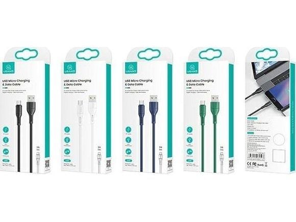 USB-kaapeli Usams USB-A - microUSB 1 m Zielony (SJ502USB04)