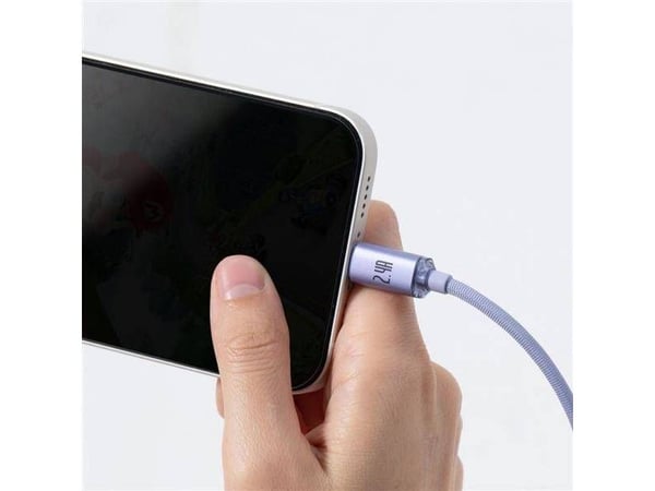 USB-Lightning Baseus Crystal Shine -kaapeli, 2,4A, 1,2 m (violetti)