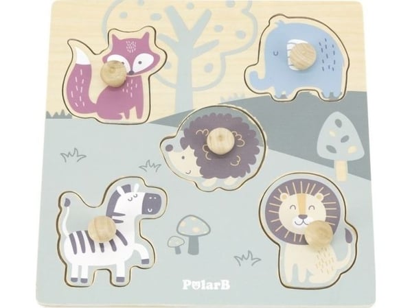 Viga Toys VIGA PolarB trepuslespill med dyr og plugger