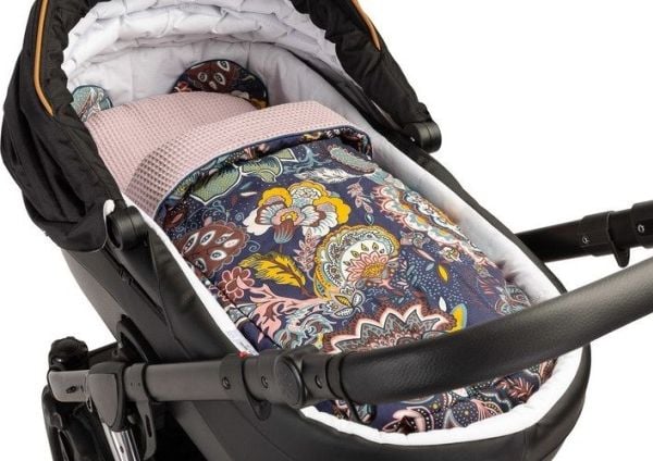 Sensillo komplett til barnevogn vaffel boho skitten rosa