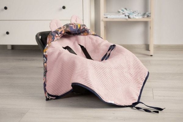 Sensillo trekk til bilstol vaffel boho, skitten rosa