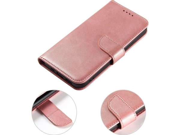 Hurtel Magnet Case elegant deksel med klaff og stativfunksjon for iPhone 13 Pro rosa