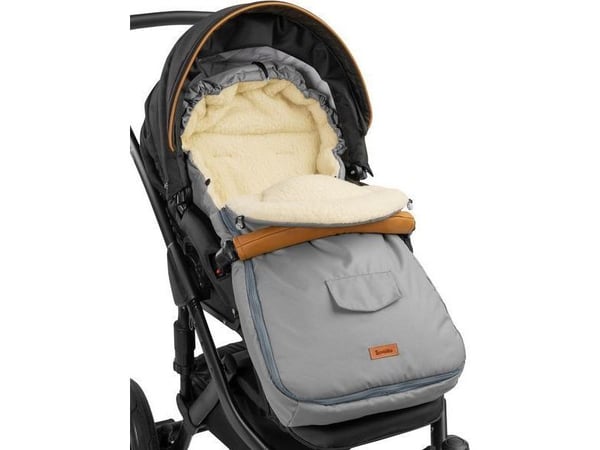 Sensillo WOOL SLEEPING BAG - vaaleanharmaa PRAM (95x40)