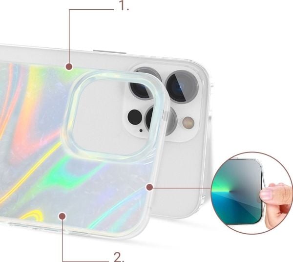 Kingxbar Kingxbar Shell Series luksuriøst elegant deksel til iPhone 13 Pro perleblå