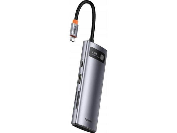 Baseus Metal Gleam, USB Type-C, HDMI, USB 3.0, USB Type-C, MicroSD (TransFlash), SD, 5000 Mbit/s, 30 Hz, 3840 x 2160 piksler