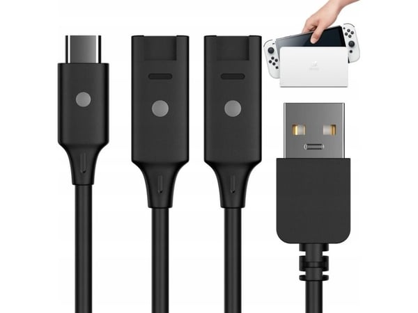 JYS-kabel USB til USB-C + 2x Joy-Con til Nintendo Switch