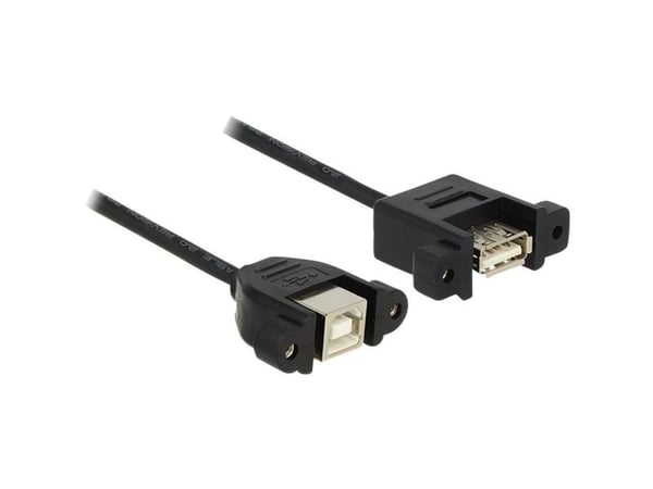 Delock - USB-adapter - USB (hunn) til USB-type B (hunn) - USB 2.0 - 25 cm - svart