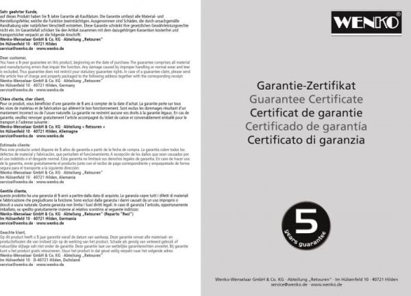 Wenko dusjgardinstang 2,5 x 57 cm aluminium hvit