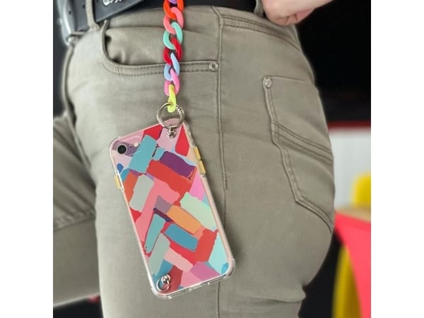 Color Chain gel fleksibelt elastisk deksel med kjedeanheng til Samsung Galaxy A42 5G - multicolor (3)