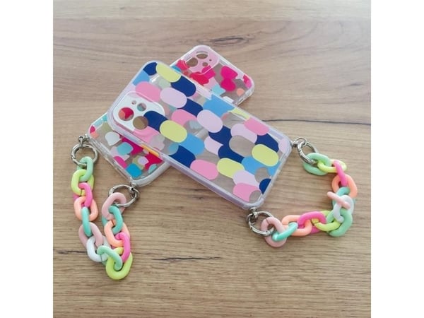 Hurtel Color Chain Case gel fleksibel elastisk beskyttelsesetui med kjedeanheng til Samsung Galaxy A42 5G flerfarget