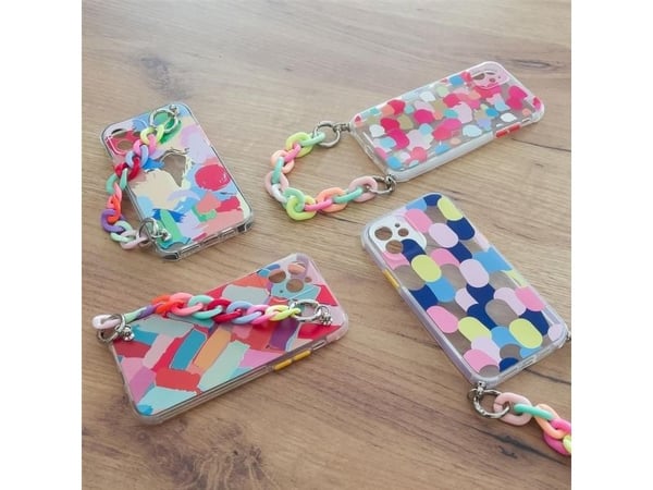 Color Chain-etui i gel med fleksibelt elastisk deksel med kjedeanheng til Xiaomi Redmi Note 10 / Redmi Note 10S - multicolor (2)