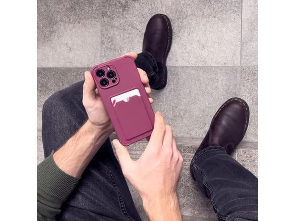 Card Armor-deksel til Xiaomi Redmi Note 10 / Redmi Note 10S - kortholder i silikon med airbag - Raspberry