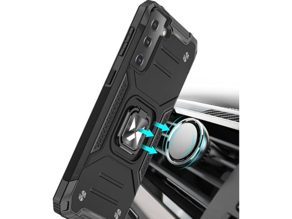 Wozinsky Ring Armor Tough hybrid-etuiet + magnetisk feste til Samsung Galaxy S22 + (S22 Plus) - sølv