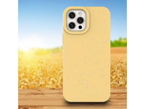 Eco Case-skal till iPhone 12 Pro - silikonfodral - gul