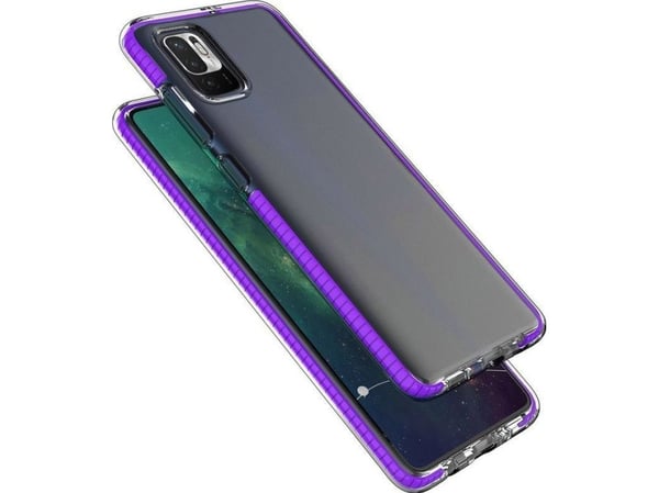 Spring Case klar TPU-gelbeskyttelse med fargerik ramme til Xiaomi Redmi Note 10 5G / Poco M3 Pro - svart