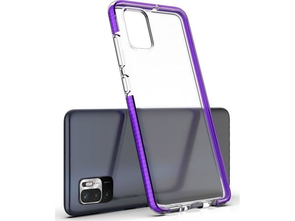 Spring Case klar TPU-gelbeskyttelse med fargerik ramme til Xiaomi Redmi Note 10 5G / Poco M3 Pro - svart