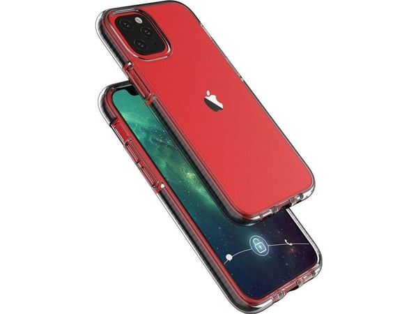 Spring Case klar TPU-gel beskyttelsesdeksel med fargerik ramme til iPhone 13 mini - lys blå