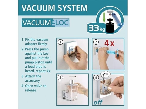 WENKO Vacuum-Loc såpeholder Quadro for montering uten boring