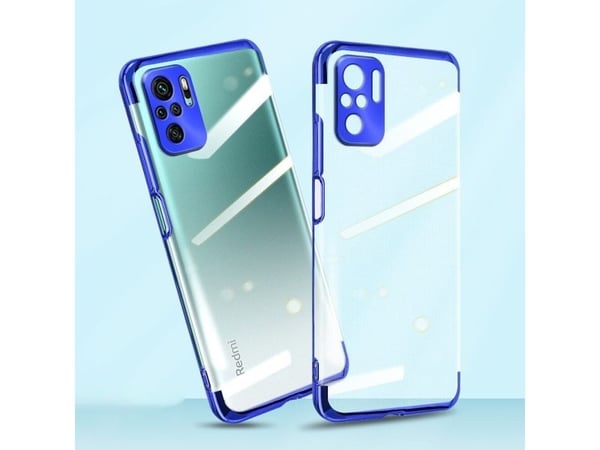 Hurtel klart fargeswitch Gel TPU elektropletteringsramme til Xiaomi Redmi Note 10 5G / Poco M3 Pro - svart
