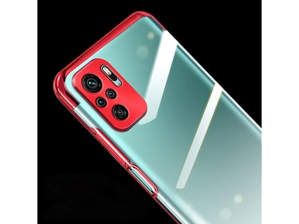 Hurtel klart färgskal Gel TPU eloxerad ram för Xiaomi Redmi Note 10 5G / Poco M3 Pro - svart