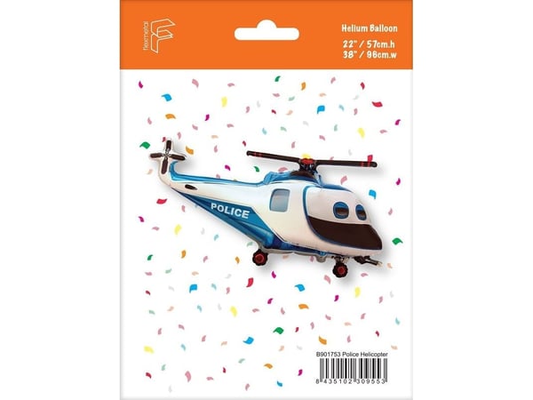 GoDan folieballon 24" FX - "Politihelikopter" (pakket)