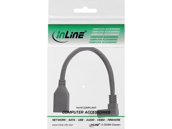 INLINE - DisplayPort-sovitin - DisplayPort (W) suoraan DisplayPort (M) - DisplayPort 1.4 - 15 cm - 8K-tuki - Musta - DisplayPort 1.4 - 15 cm - 8K-t...