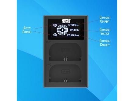 Newellin kameran laturi Newell FDL-USB-C kaksikanavainen laturi LP-E17-akuille