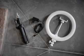 Žiedinis Šviestuvas Newell RL-10A Arctic Baltas LED + Stovas