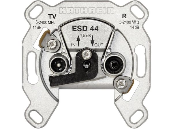 KATHREIN ESD 44 - TV/Satelliitti/Radio-antennipistokemekanismi - IEC ( naaras ), IEC ( uros ) - 1 TV-pistorasia, 1 radiopistorasia