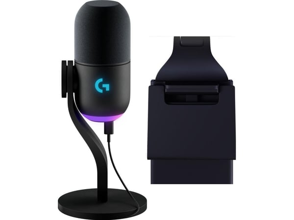 Logitech G Yeti GX svart mikrofon (988-000569) + Litra Glow-lampe