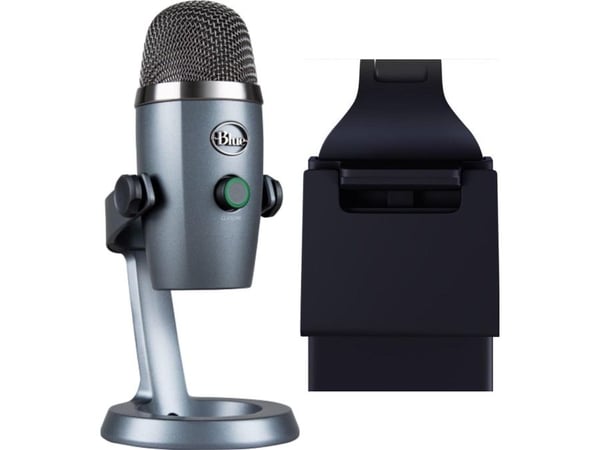 Blue Yeti Nano USB-mikrofon Shadow Grey (988-000205) + Litra Glow-lampe