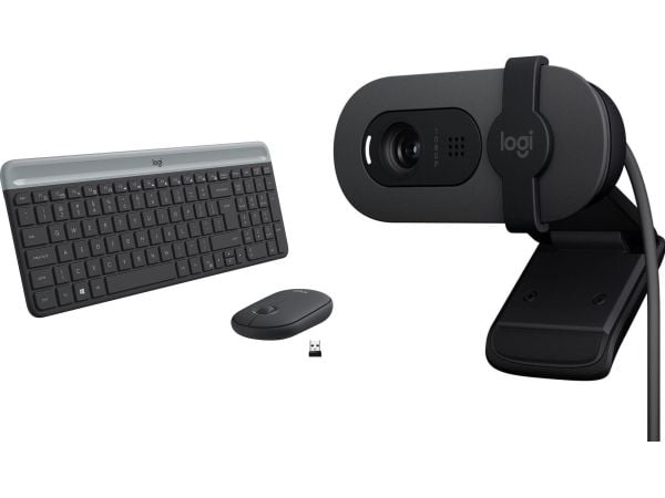 Logitech MK470 Slim näppäimistö + hiiri (920-009204) + Brio 100 (960-001585)